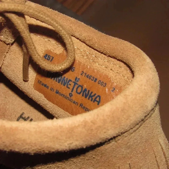 MINNIETONKA Women’s 457 Venice Ankle Booties Brown Suede Fringe Moccasin Shoes 6 - Picture 4 of 6